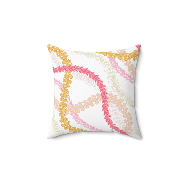 Hawaiian Flower Lei Cushion | Double-Sided Tropical Plumeria Pillow
