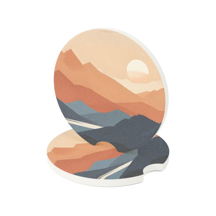 Car Coasters: Boho Retro Style (Soapstone, Universal Fit, Set of 2