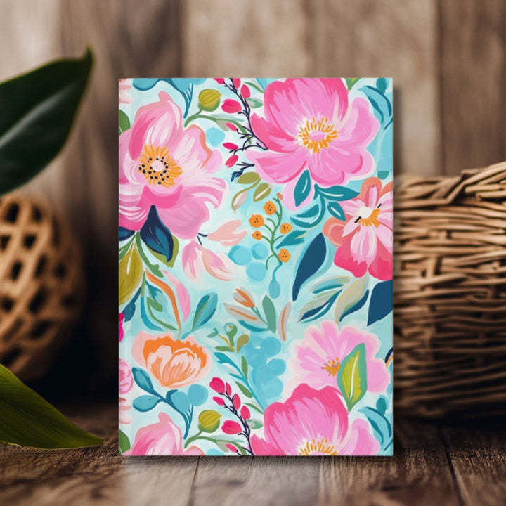 Oahu Flower Garden Hardcover Lined Journal | 150 Pages & Pink Tropical Floral Notebook