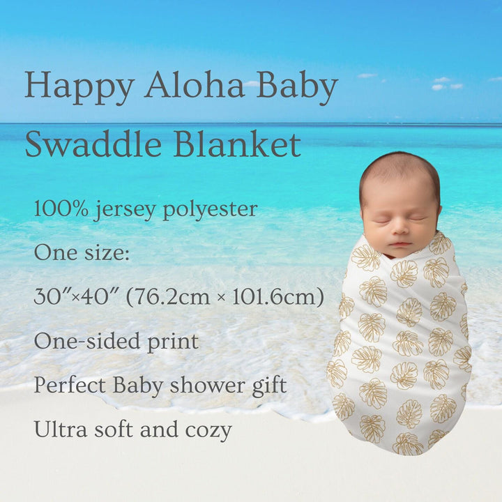 Baby Swaddle Blanket – Monstera Print Newborn Wrap | Cozy Lightweight Jersey
