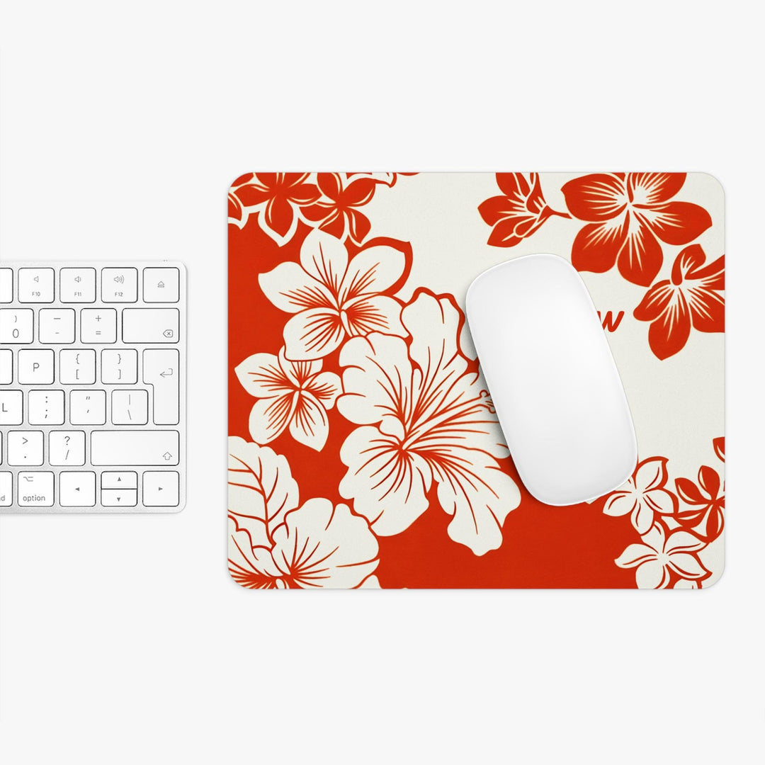Tropical Mouse Pad - Premium Hibiscus Neoprene w/ Wrist Support