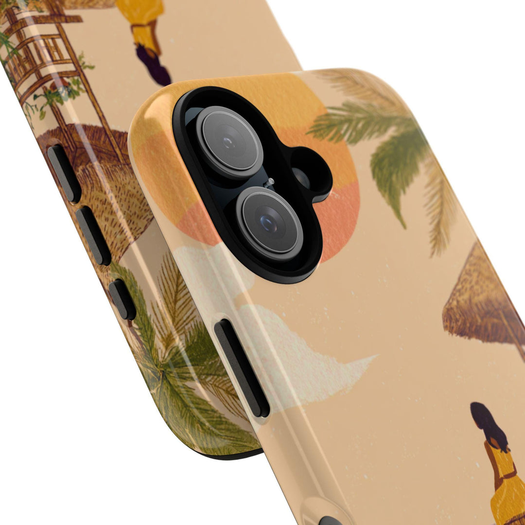 Tough Dual Layer Phone Case | Island Dreamer Coastal Boho Design for iPhone & Samsung