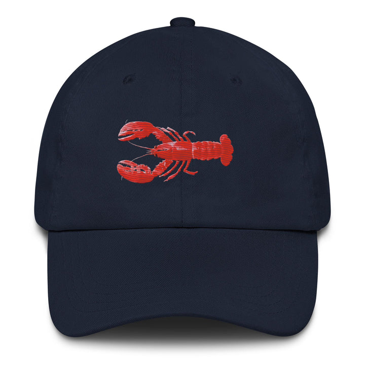 Embroidered Lobster Dad Hat | Chino Cotton Twill Nautical Coastal Cap