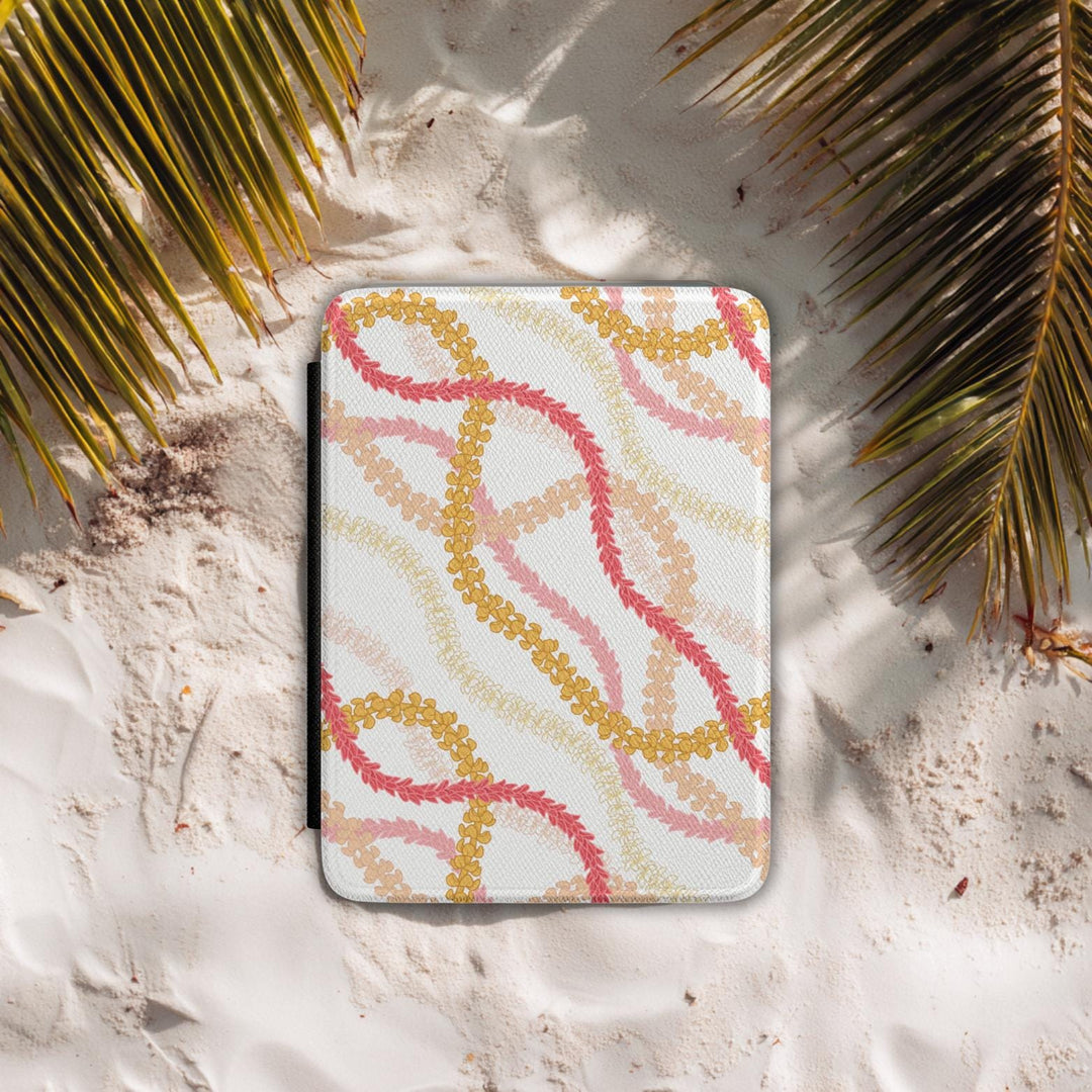Tropical Floral Kindle Case with Hand Strap, PU Leather Cover (Paperwhite 7)