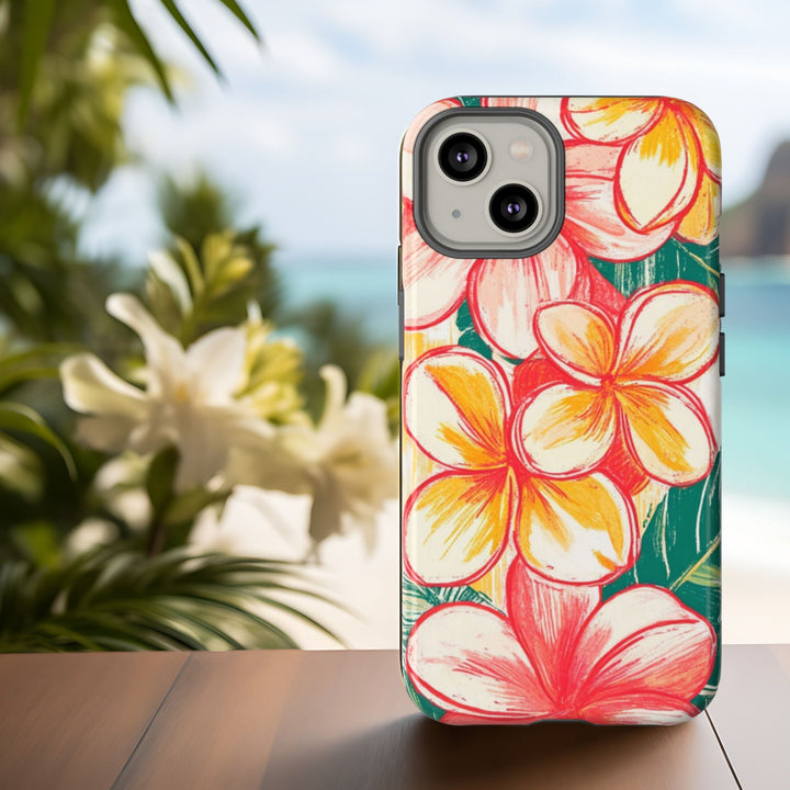 Vintage Hawaiian Phone Case – Tough Floral Phone Cover | Dual Layer Protective Case