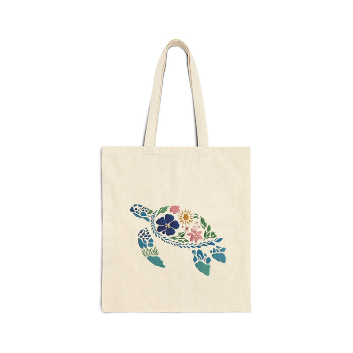 Sea Turtle 15"x16" Canvas Beach Tote - Heavy-Duty Eco-Friendly Market Bag