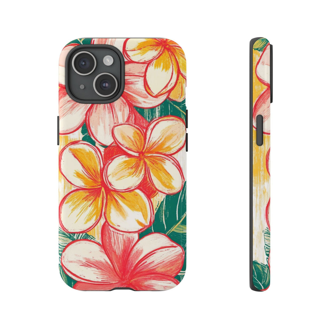 Vintage Hawaiian Phone Case – Tough Floral Phone Cover | Dual Layer Protective Case