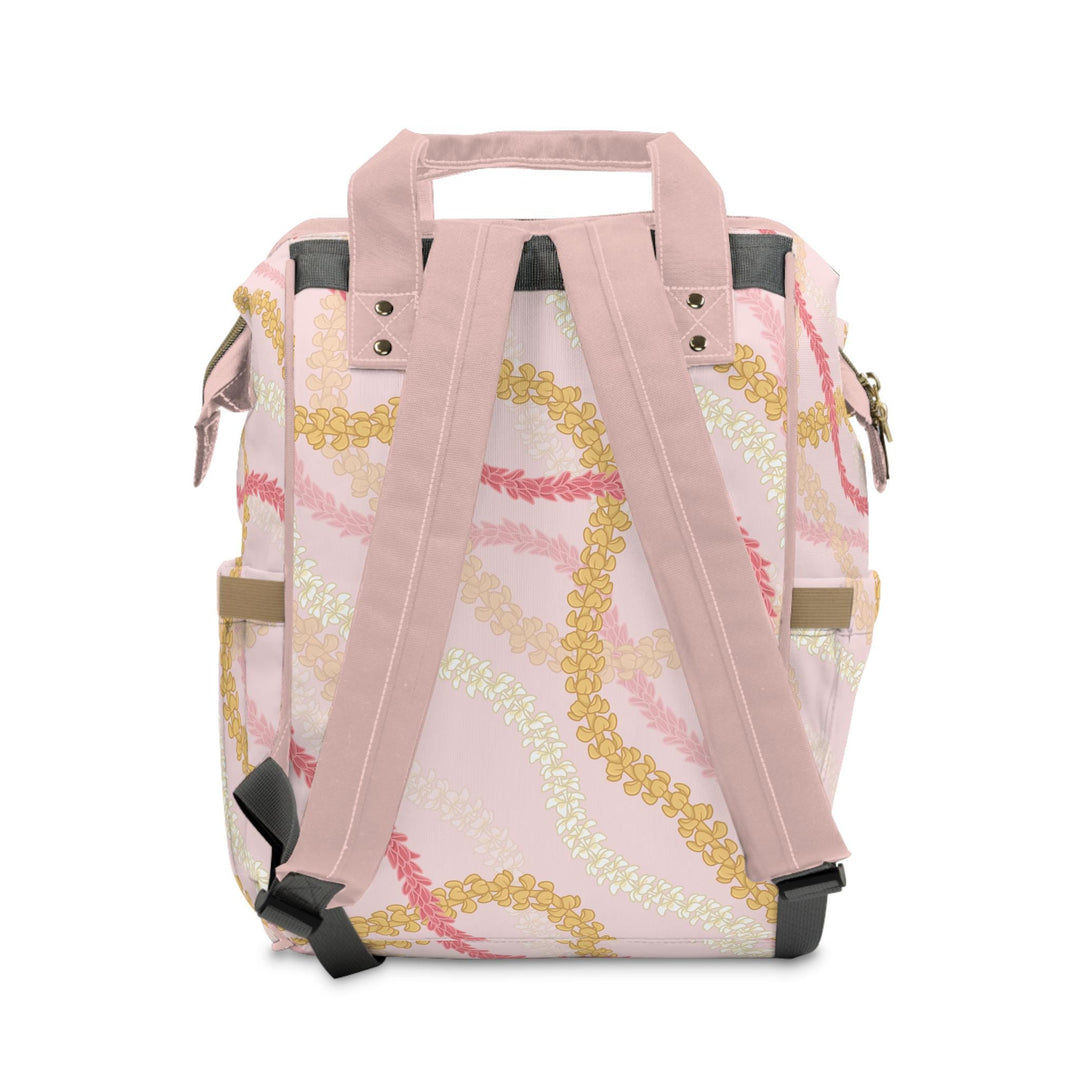 Hawaiian Lei Diaper Bag, Stylish Floral Backpack With Adjustable Straps