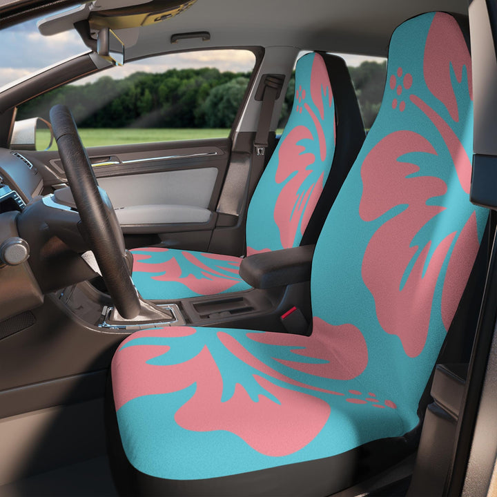 Tropical Hibiscus Car Seat Covers, Hawaiian Floral Universal Fit, Beachy Auto Accessories