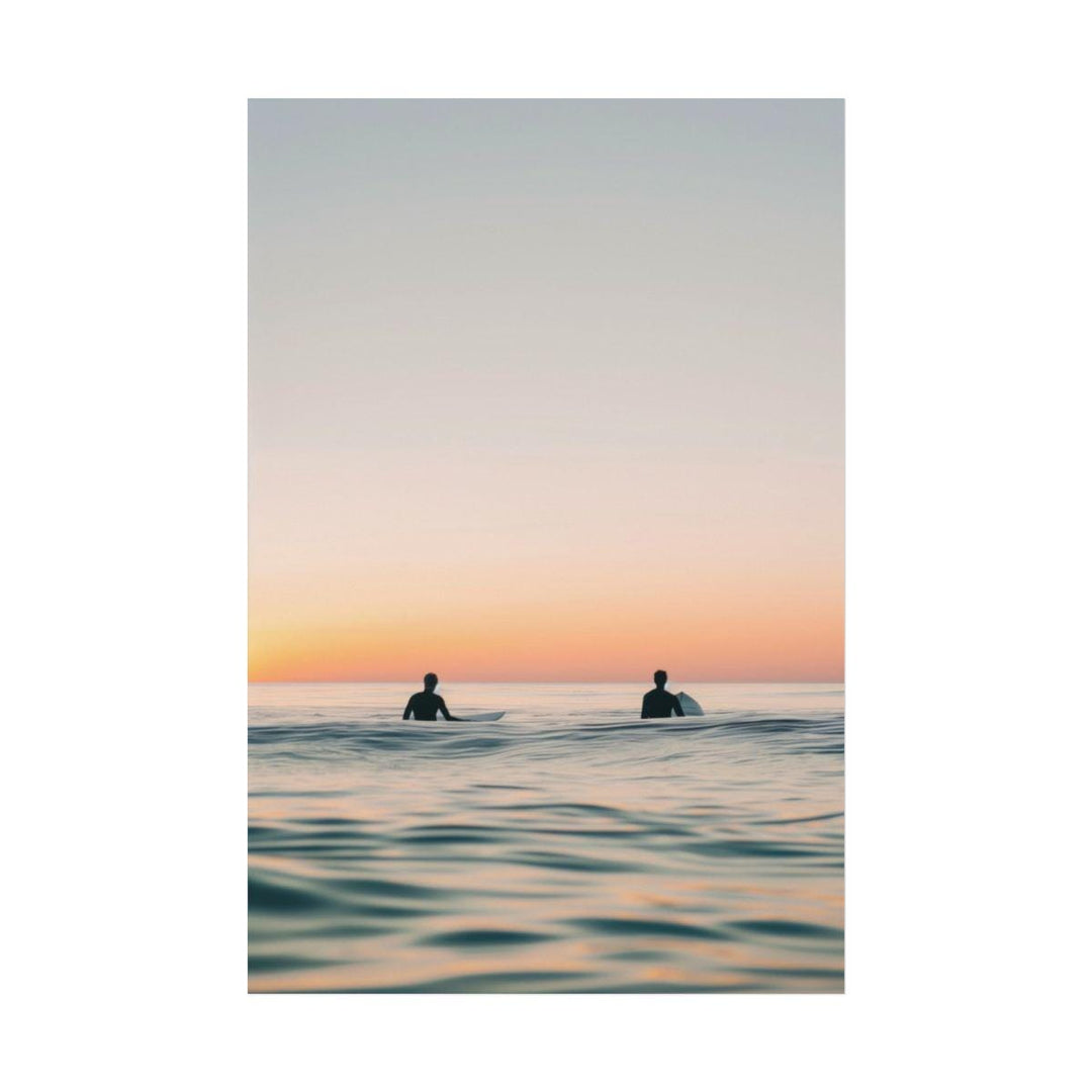 "Between Sets" Surfer Print, Minimalist Coastal Fine Art Wall Decor