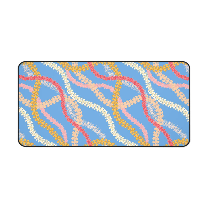 Plumeria Lei Desk Mat | Anti-Slip Neoprene Large Mouse Pad