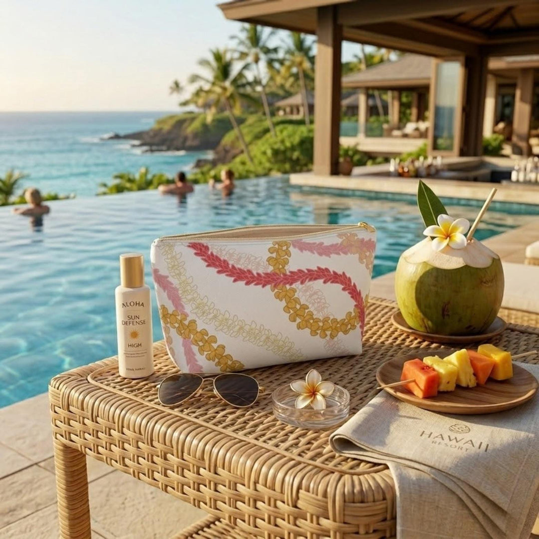 Hawaiian Lei Accessory Bag – Bridesmaid Gift, Travel & Makeup Pouch