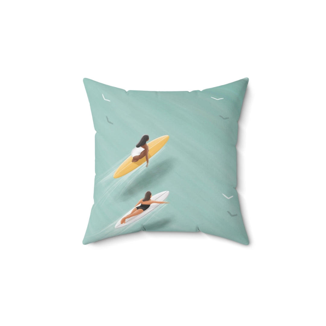 Watercolour Coastal Cushion Cover | Surfing Print