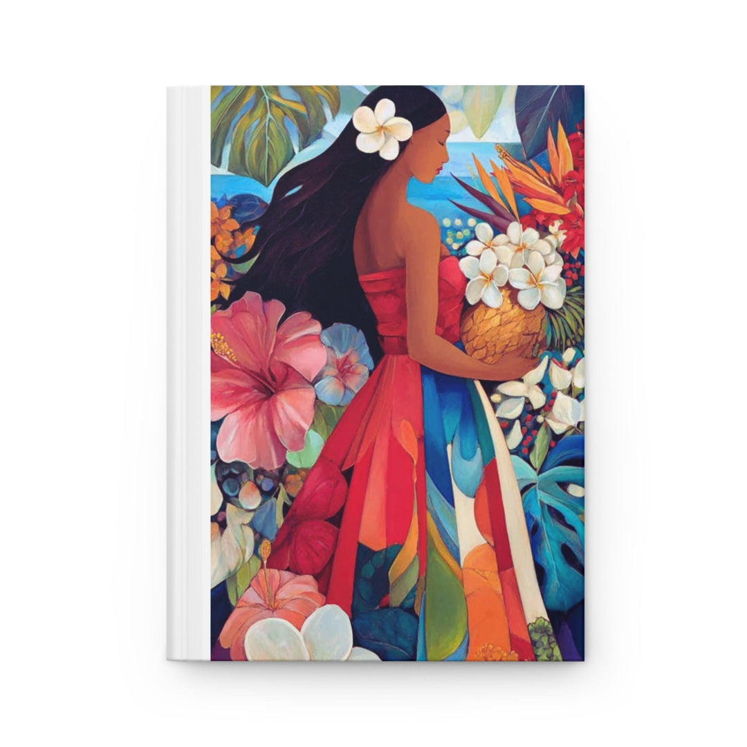 Island Girl Self Care Hardcover Journal | 150 Lined Pages & Tropical Floral Notebook