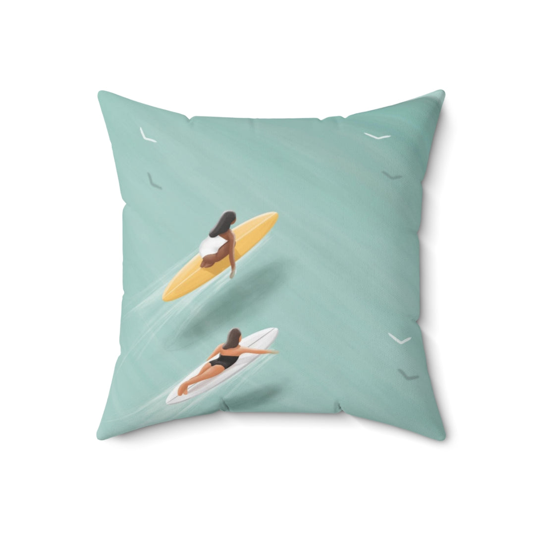 Watercolour Coastal Cushion Cover | Surfing Print