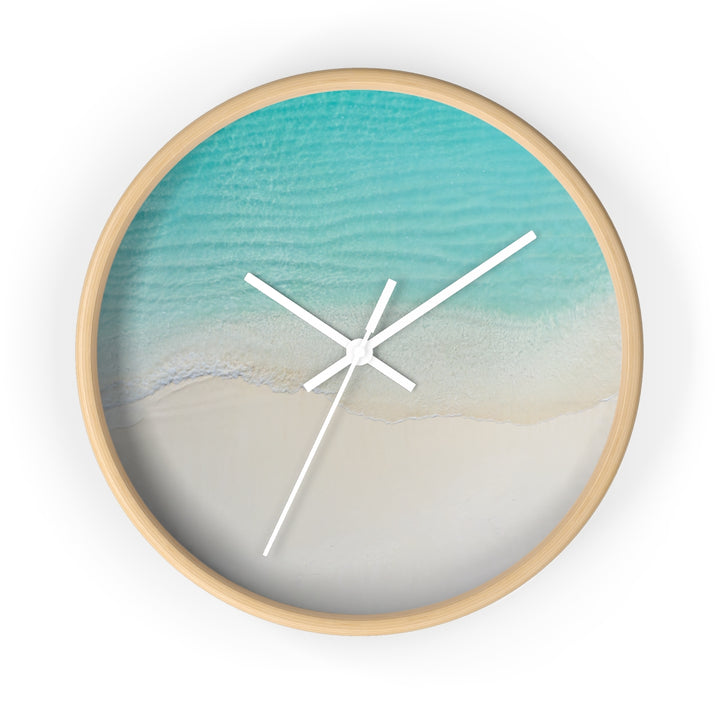 Coastal Wall Clock (10 Inch) | Silent Quartz Mechanism & Wooden Frame