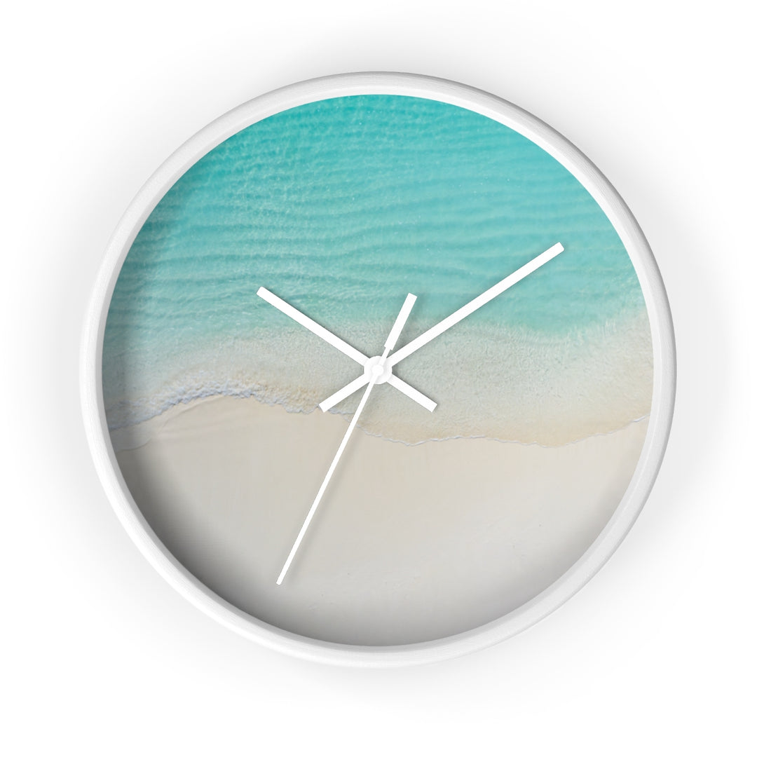 Coastal Wall Clock (10 Inch) | Silent Quartz Mechanism & Wooden Frame