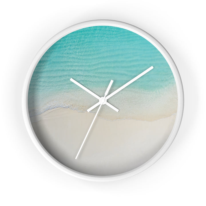 Coastal Wall Clock (10 Inch) | Silent Quartz Mechanism & Wooden Frame