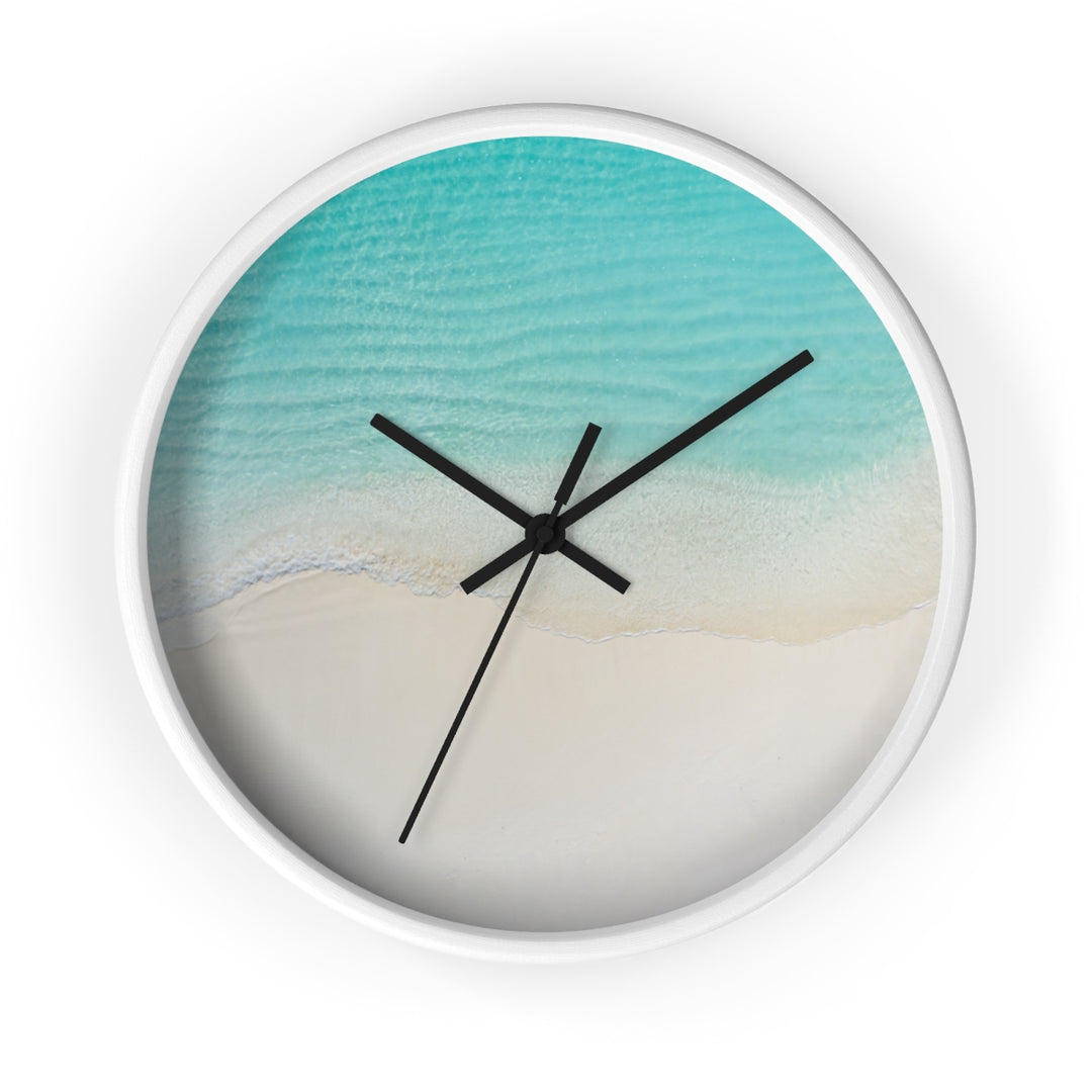 Coastal Wall Clock (10 Inch) | Silent Quartz Mechanism & Wooden Frame