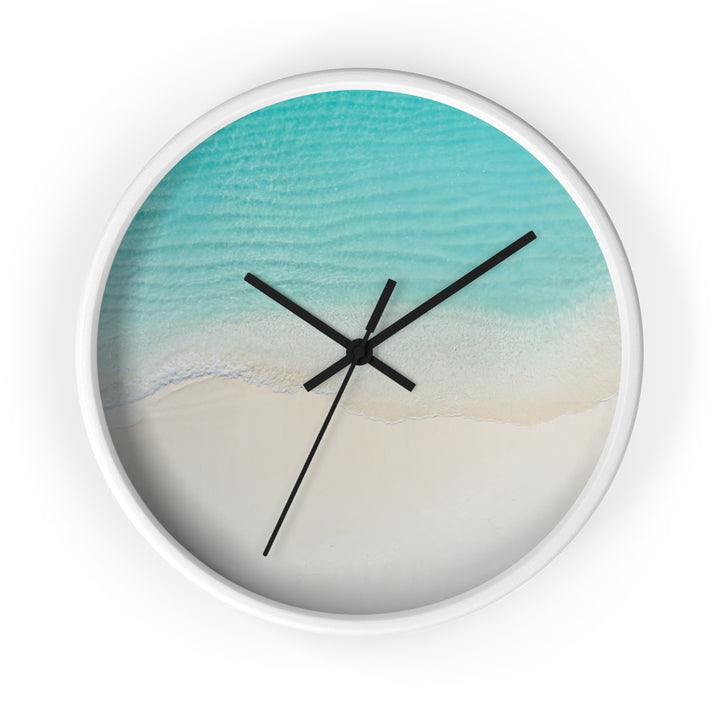 Coastal Wall Clock (10 Inch) | Silent Quartz Mechanism & Wooden Frame