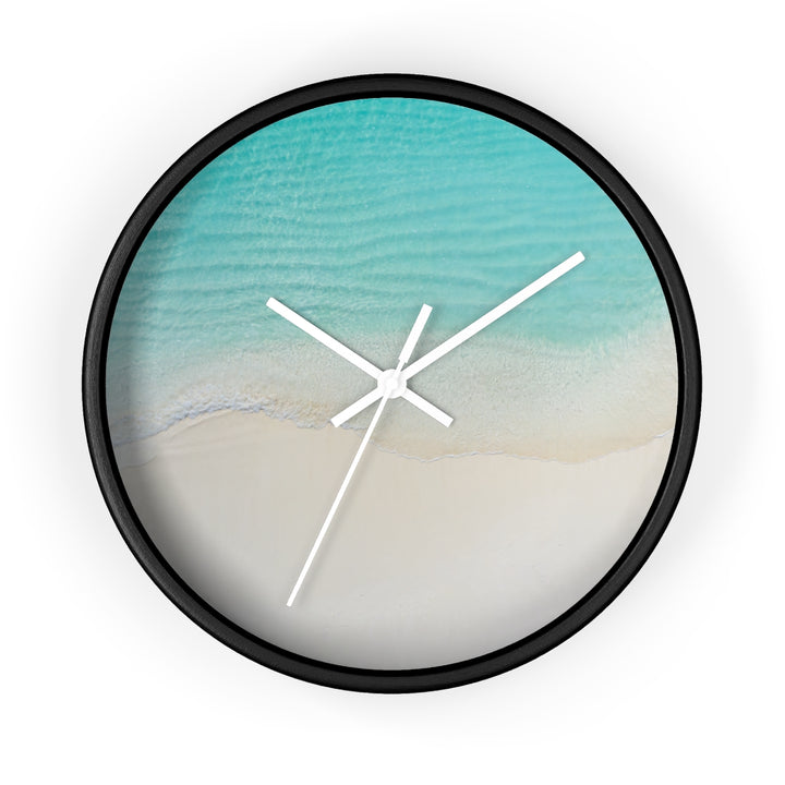 Coastal Wall Clock (10 Inch) | Silent Quartz Mechanism & Wooden Frame