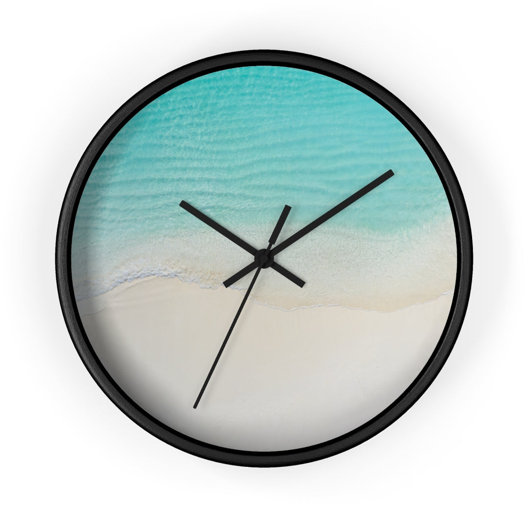 Coastal Wall Clock (10 Inch) | Silent Quartz Mechanism & Wooden Frame