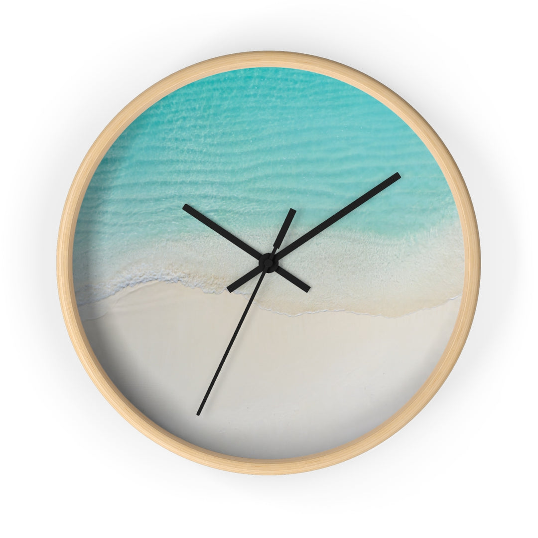 Coastal Wall Clock (10 Inch) | Silent Quartz Mechanism & Wooden Frame
