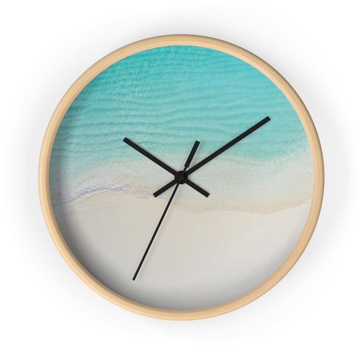 Coastal Wall Clock (10 Inch) | Silent Quartz Mechanism & Wooden Frame