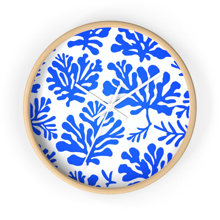 Coastal Wall Clock (10 Inch) | Silent Quartz Movement & Abstract Coral Decor