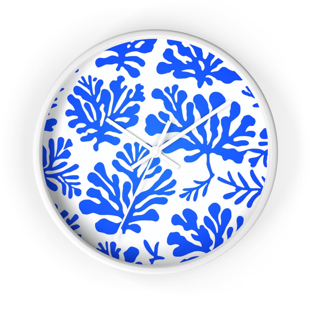 Coastal Wall Clock (10 Inch) | Silent Quartz Movement & Abstract Coral Decor