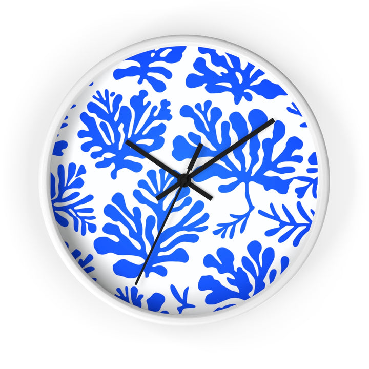 Coastal Wall Clock (10 Inch) | Silent Quartz Movement & Abstract Coral Decor