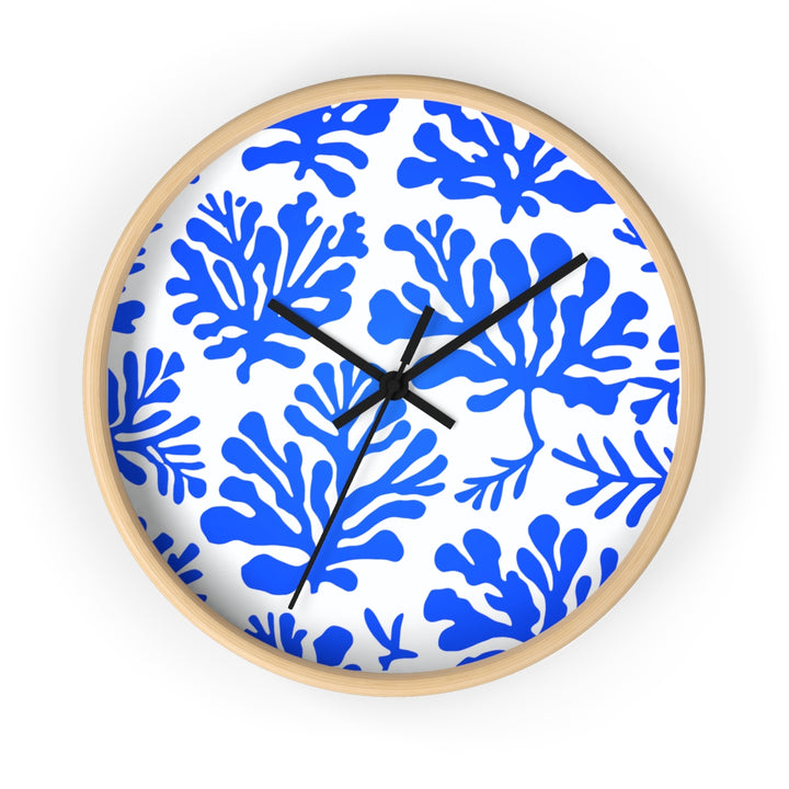 Coastal Wall Clock (10 Inch) | Silent Quartz Movement & Abstract Coral Decor