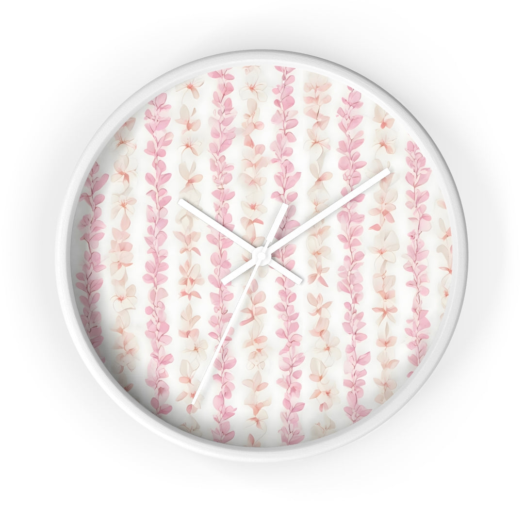 Hawaiian Flower Lei Wall Clock | Silent Quartz Movement & Coastal Floral Decor