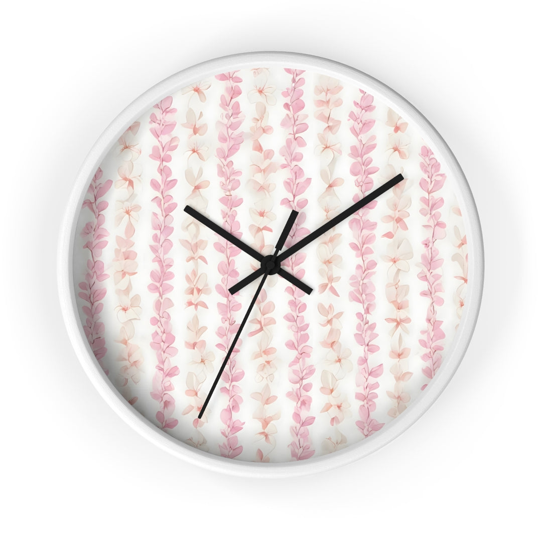 Hawaiian Flower Lei Wall Clock | Silent Quartz Movement & Coastal Floral Decor