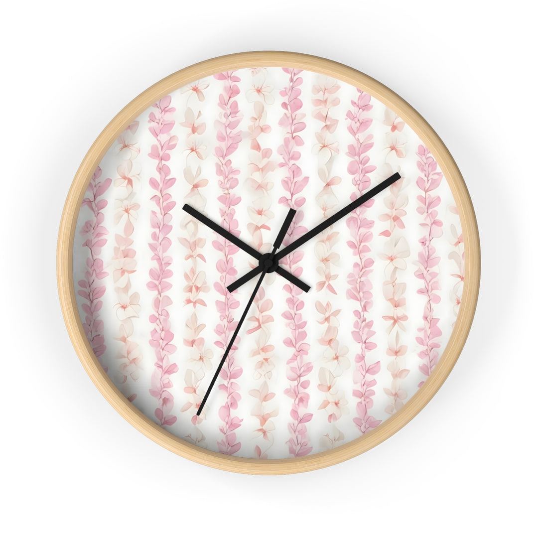 Hawaiian Flower Lei Wall Clock | Silent Quartz Movement & Coastal Floral Decor