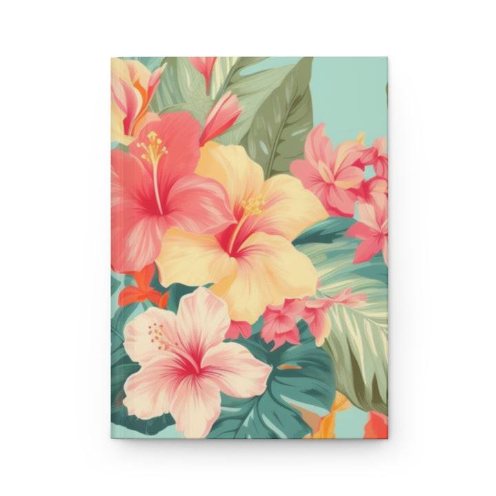 Happy Aloha Hardcover Journal | 150 Lined Pages & Tropical Hibiscus Floral Notebook