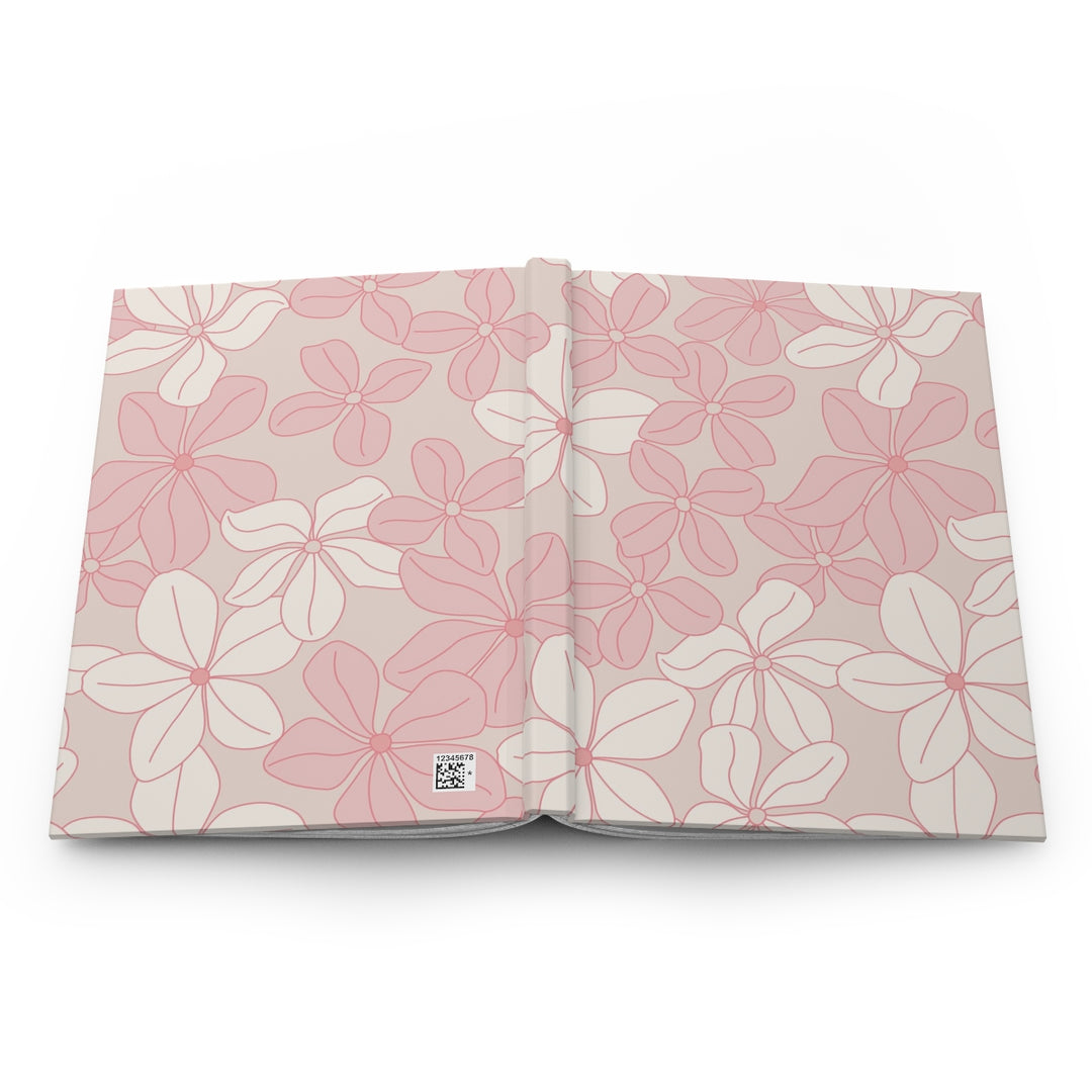 Plumeria Hardcover Journal | 150 Lined Pages & Pink Floral Lei Notebook