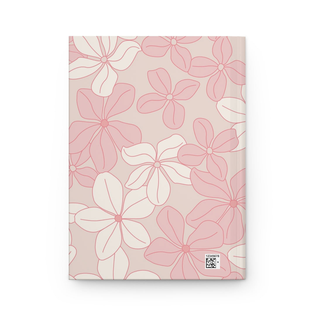 Plumeria Hardcover Journal | 150 Lined Pages & Pink Floral Lei Notebook
