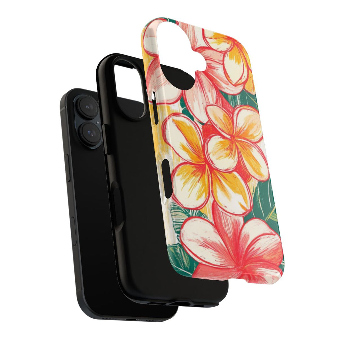 Vintage Hawaiian Phone Case – Tough Floral Phone Cover | Dual Layer Protective Case