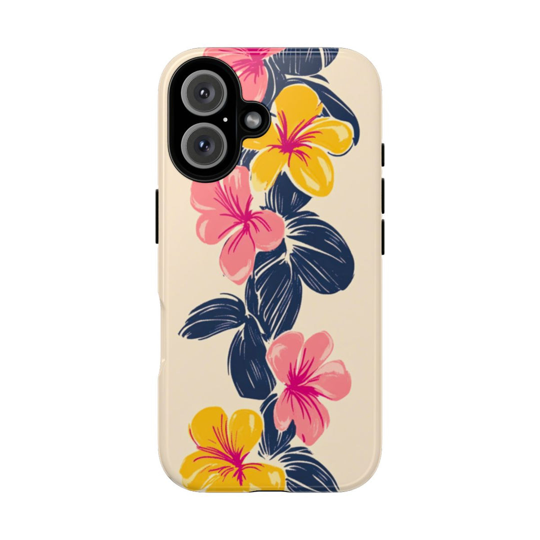 Tough Phone Case | Vintage Hawaiian Hibiscus Print for iPhone & Samsung