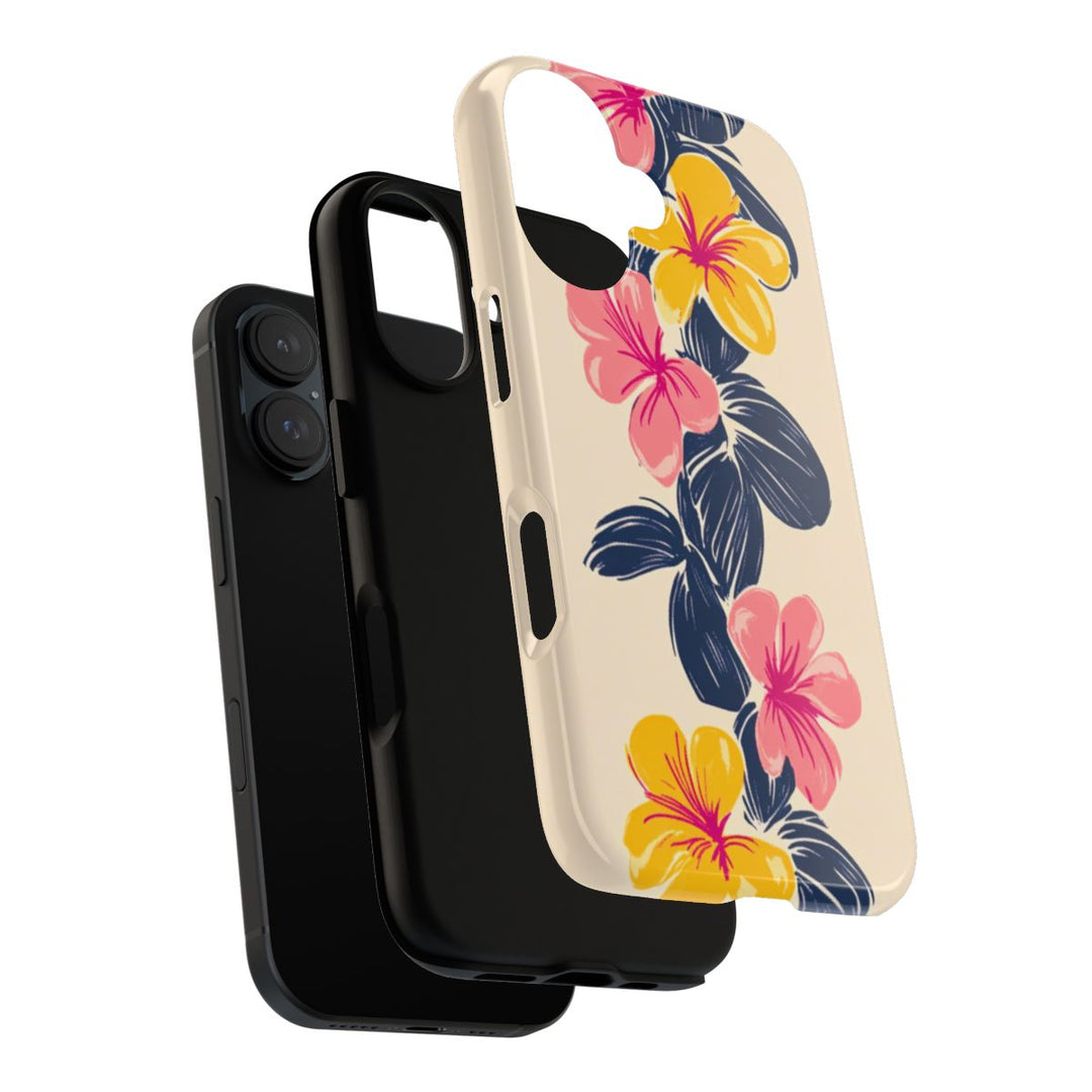 Tough Phone Case | Vintage Hawaiian Hibiscus Print for iPhone & Samsung
