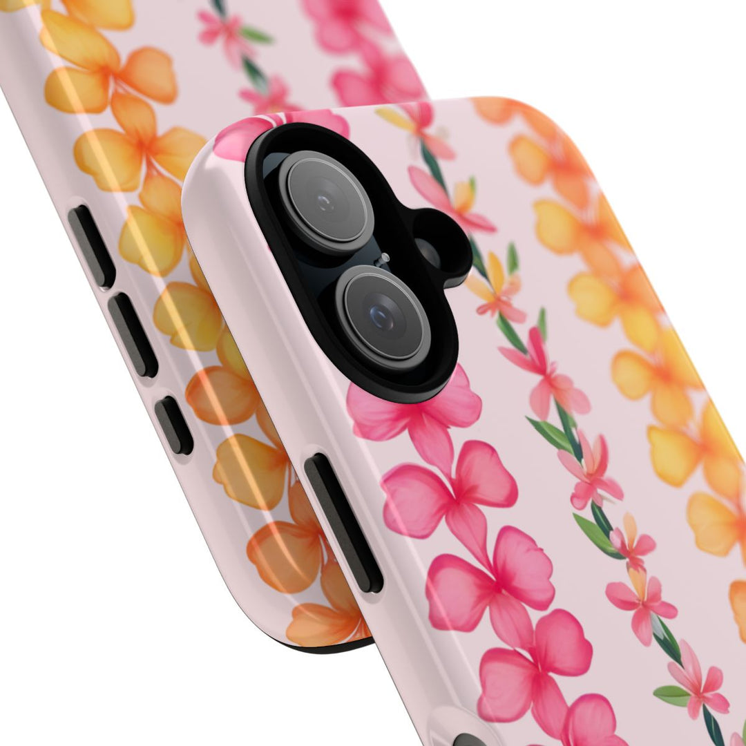 Tough Dual Layer Phone Case | Hawaiian Flower Lei Print for iPhone & Samsung