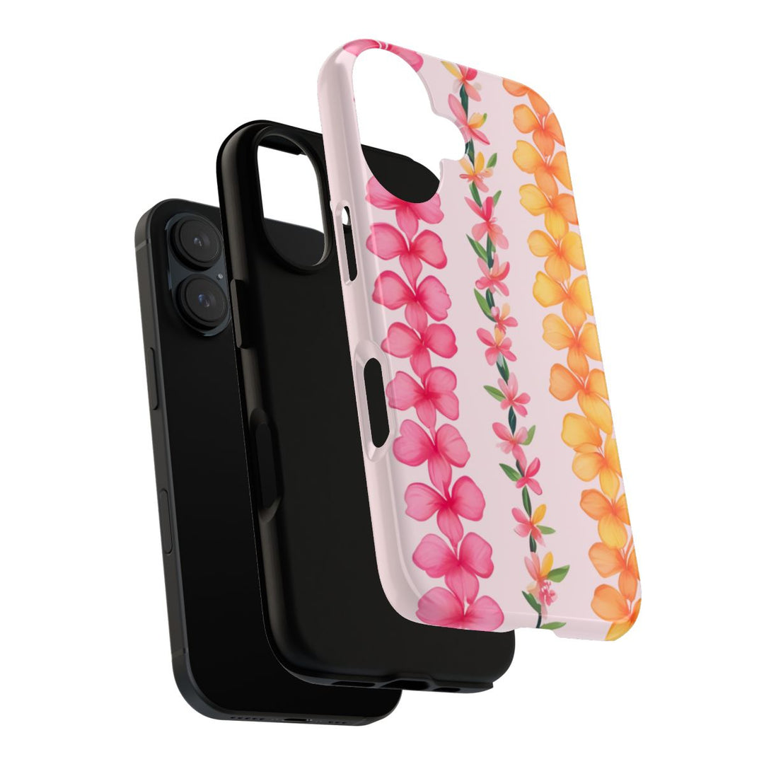 Tough Dual Layer Phone Case | Hawaiian Flower Lei Print for iPhone & Samsung