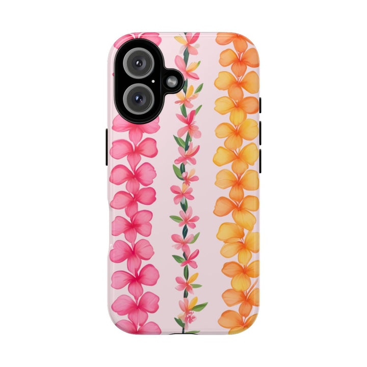 Tough Dual Layer Phone Case | Hawaiian Flower Lei Print for iPhone & Samsung