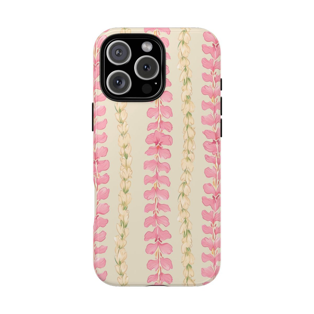 Plumeria Flower Lei Tough Phone Case | Dual Layer Drop Protection for iPhone & Samsung
