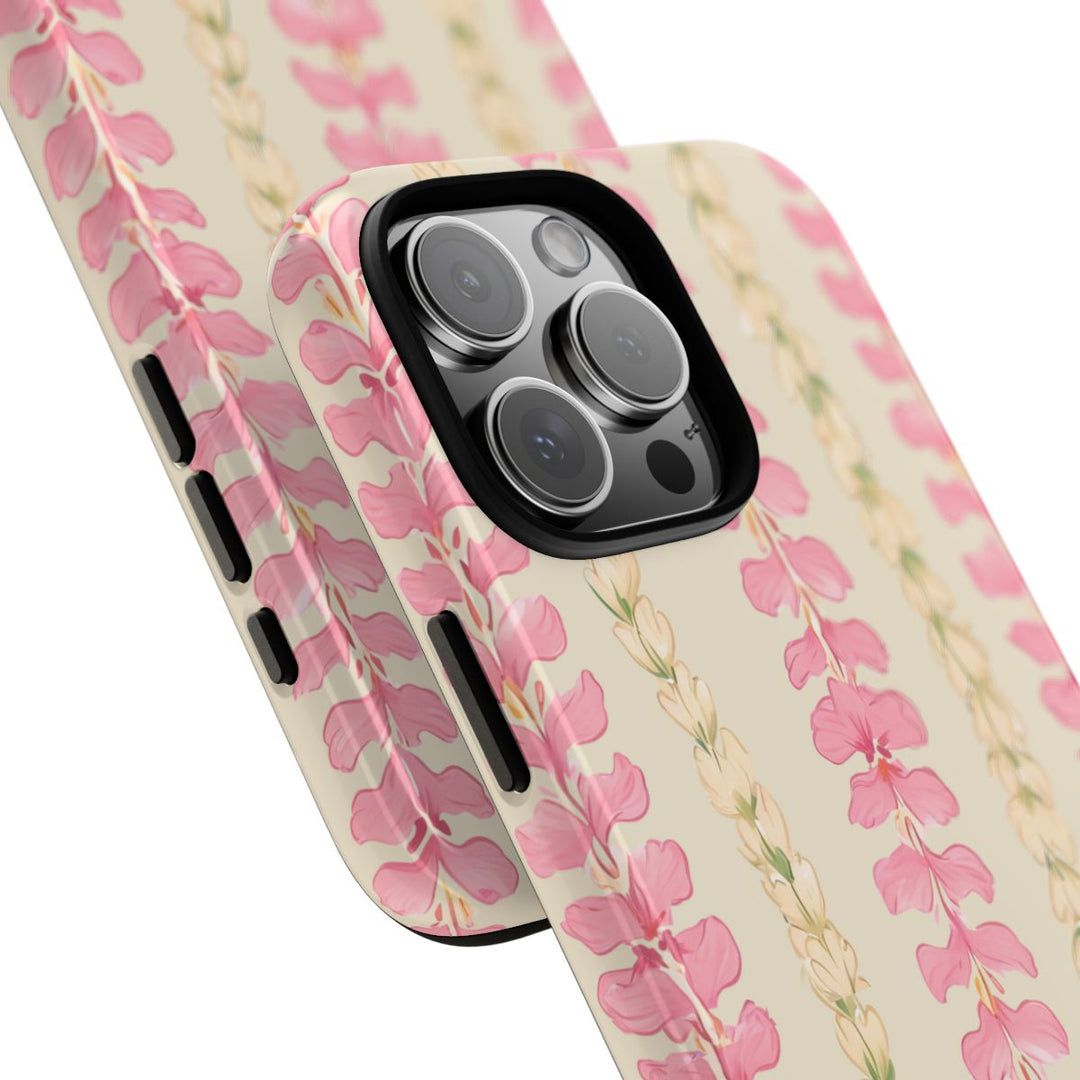 Plumeria Flower Lei Tough Phone Case | Dual Layer Drop Protection for iPhone & Samsung