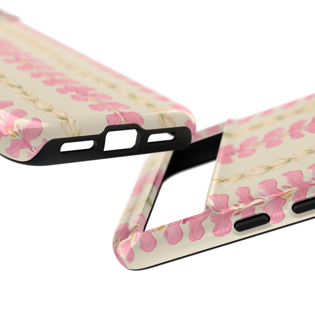 Plumeria Flower Lei Tough Phone Case | Dual Layer Drop Protection for iPhone & Samsung