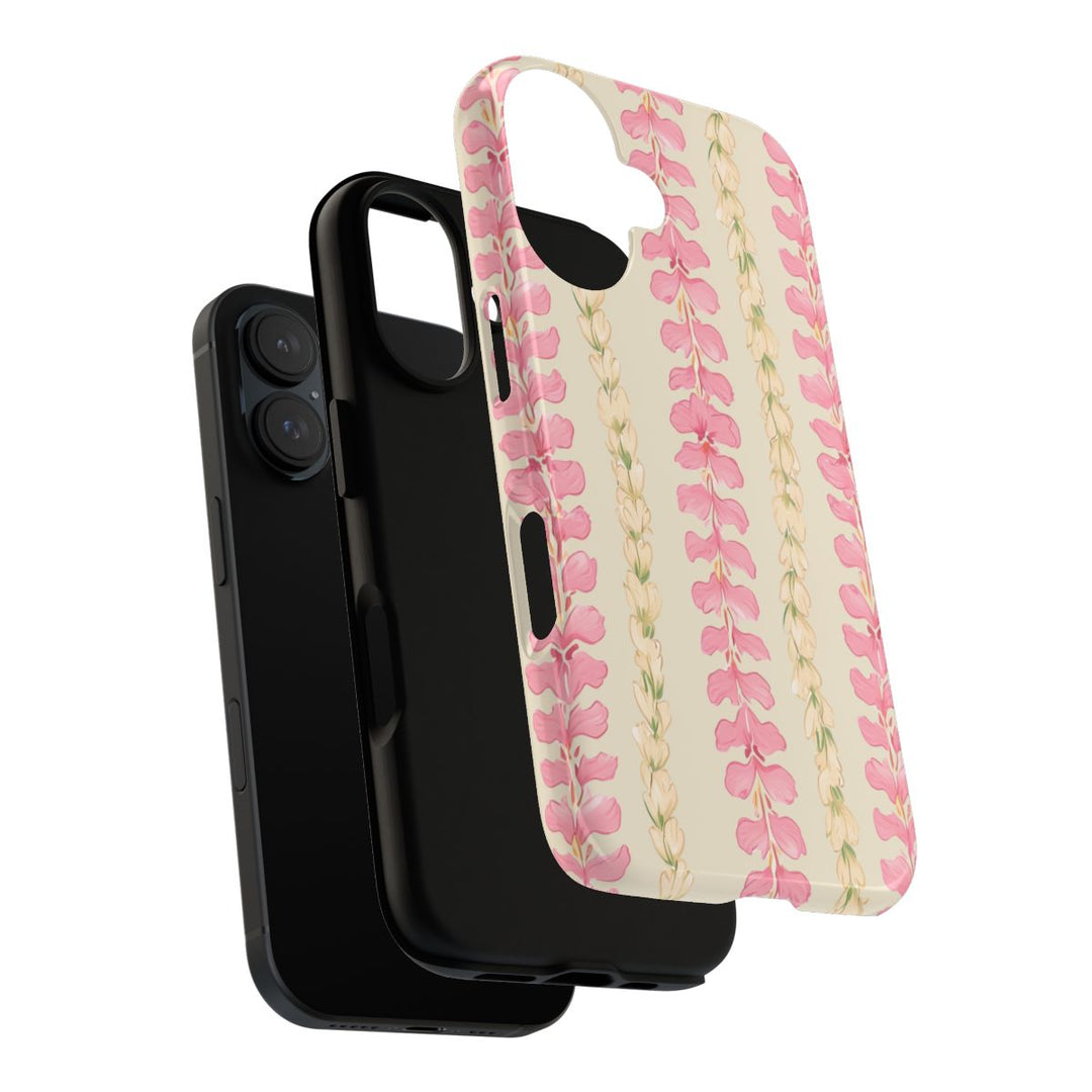 Plumeria Flower Lei Tough Phone Case | Dual Layer Drop Protection for iPhone & Samsung