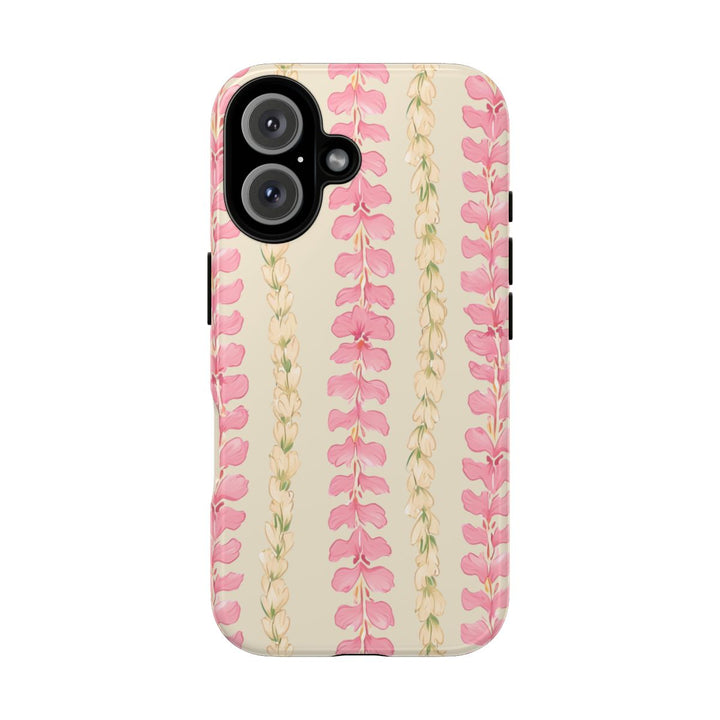Plumeria Flower Lei Tough Phone Case | Dual Layer Drop Protection for iPhone & Samsung