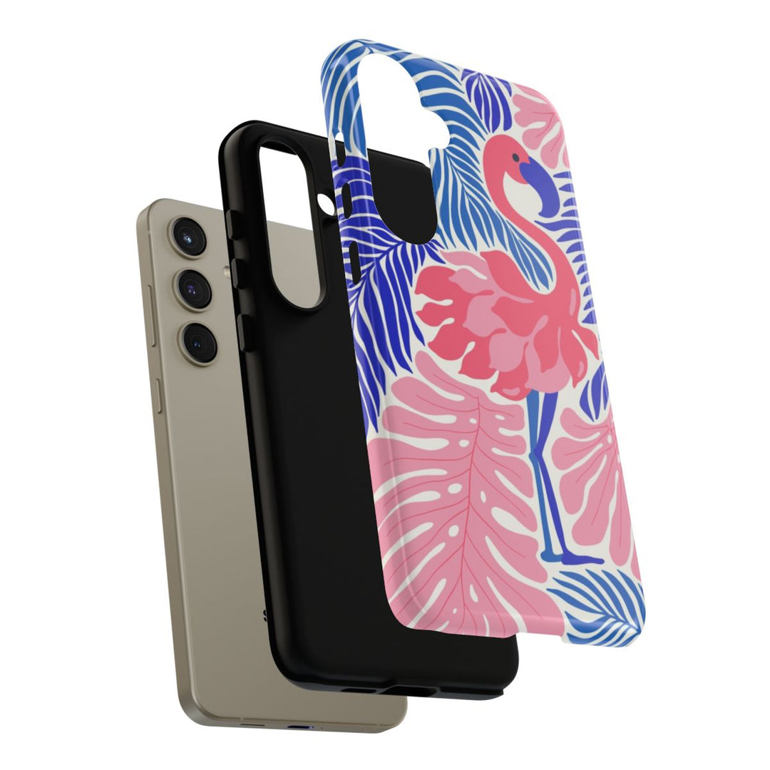 Tough Dual Layer Phone Case | Pink Flamingo Tropical Print for iPhone & Samsung